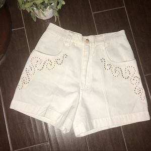 Kippy’s off white high waisted shorts w/crystals